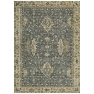 HomeRoots 5' X 8' Gray and Beige Floral Area Rug - Durable, Washable, Indoor/Outdoor, Perfect for High Traffic Areas 619410