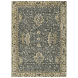 HomeRoots 8' X 10' Gray and Beige Floral Area Rug – Washable, Durable, Indoor/Outdoor, Perfect for High-Traffic Spaces 619412