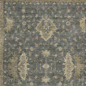 HomeRoots 9' X 12' Gray and Beige Floral Area Rug - Stylish, Washable, Durable Indoor/Outdoor Carpet for Any Space 619413