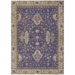 HomeRoots 8' X 10' Elegant Purple & Beige Floral Washable Area Rug for Indoor & Outdoor Spaces, Durable Design 619424