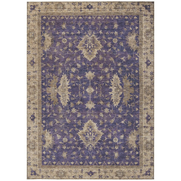 HomeRoots 10' X 14' Vibrant Purple and Beige Floral Area Rug – Washable, Durable, Indoor/Outdoor Decor Essential 619426