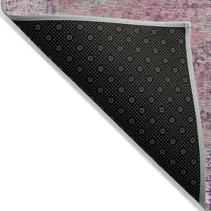 HomeRoots 8' Pink Floral Medallion Rug – Stylish Washable Area Rug for Indoor & Outdoor Spaces, Easy Care! 619465