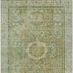 HomeRoots 8' X 10' Sage Floral Medallion Area Rug – Washable, Durable, Versatile for Indoor & Outdoor Spaces 619478