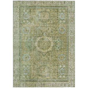 HomeRoots 8' X 10' Sage Floral Medallion Area Rug – Washable, Durable, Versatile for Indoor & Outdoor Spaces 619478