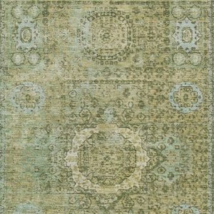 HomeRoots 8' X 10' Sage Floral Medallion Area Rug – Washable, Durable, Versatile for Indoor & Outdoor Spaces 619478