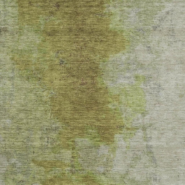 HomeRoots 5' Modern Olive Green & Gray Abstract Indoor-Outdoor Area Rug - Washable, Durable & Stylish! 619494