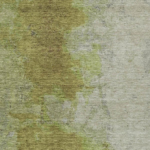 HomeRoots 8' X 10' Olive Green and Gray Abstract Washable Area Rug - Stylish, Durable, Indoor/Outdoor Essential! 619496
