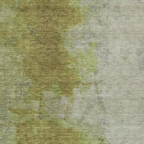 HomeRoots 8' X 10' Olive Green and Gray Abstract Washable Area Rug - Stylish, Durable, Indoor/Outdoor Essential! 619496