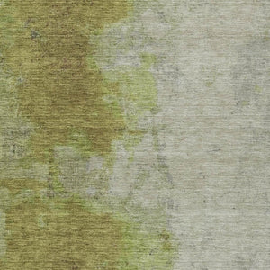 HomeRoots 9' X 12' Olive Green & Gray Abstract Washable Area Rug – Stylish, Durable, Indoor/Outdoor Essential! 619497
