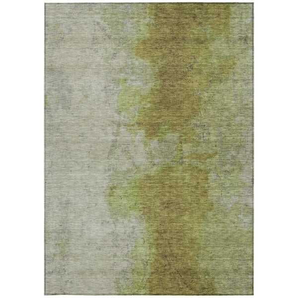 HomeRoots 10' Olive Green and Gray Abstract Area Rug - Stylish, Washable, Durable for Indoor & Outdoor Use! 619498