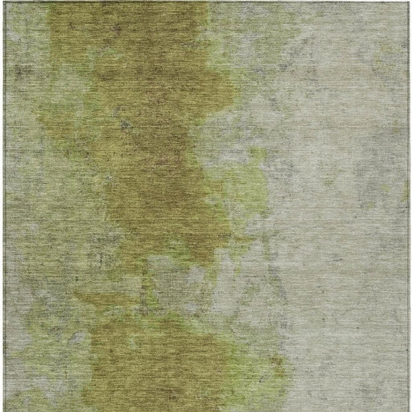 HomeRoots 10' Olive Green and Gray Abstract Area Rug - Stylish, Washable, Durable for Indoor & Outdoor Use! 619498
