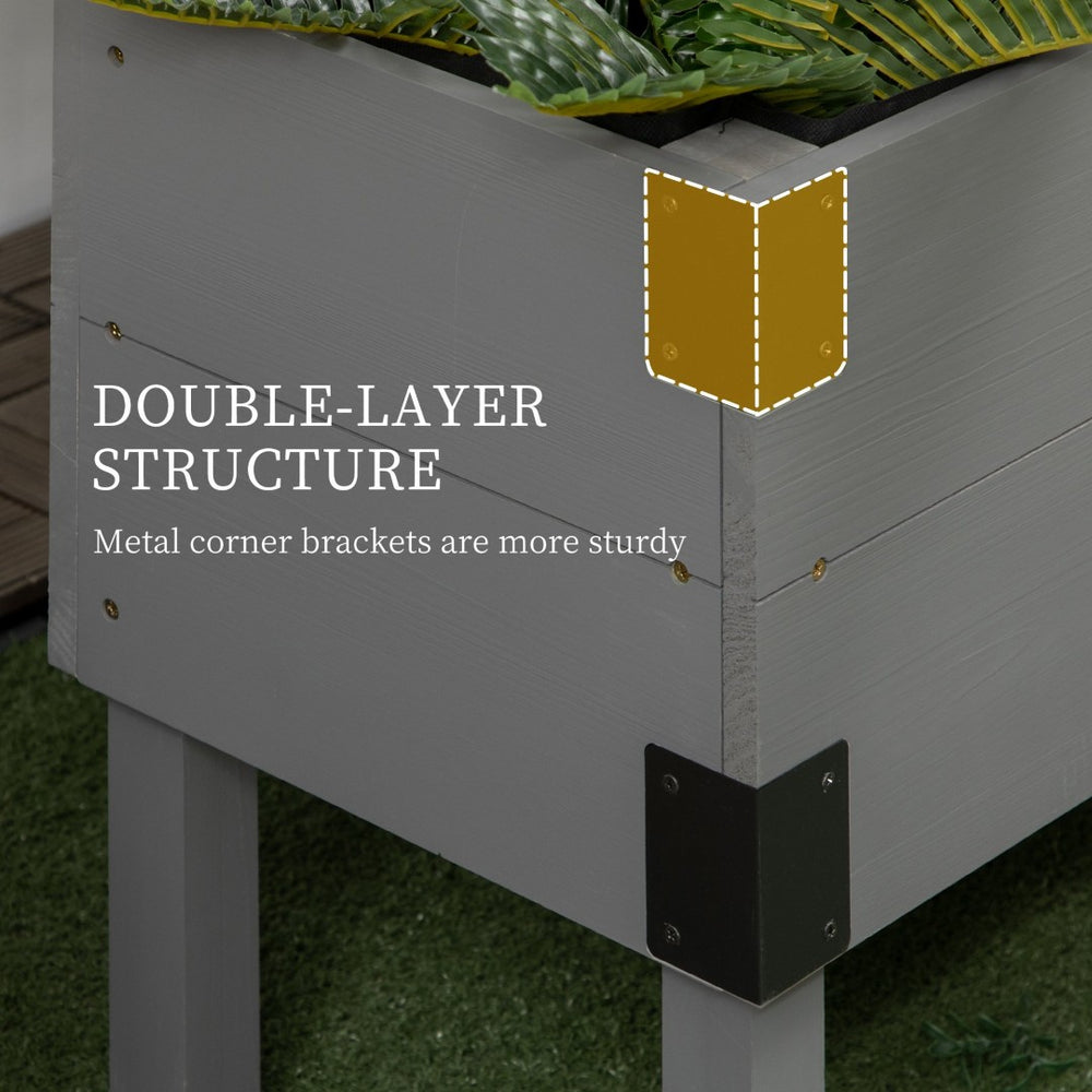 English Elm Outsunny Two-Tier Elevated Garden Bed With Trellis - Perfect For Vegetables, Herbs, And Flowers! W2225P174415-GIGA