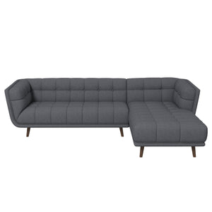 English Elm Ashcroft Furniture - Addison Right Sectional Sofa - Stylish Ash Grey Fabric Design With Comfort & Durability For Living Rooms B183S00147
