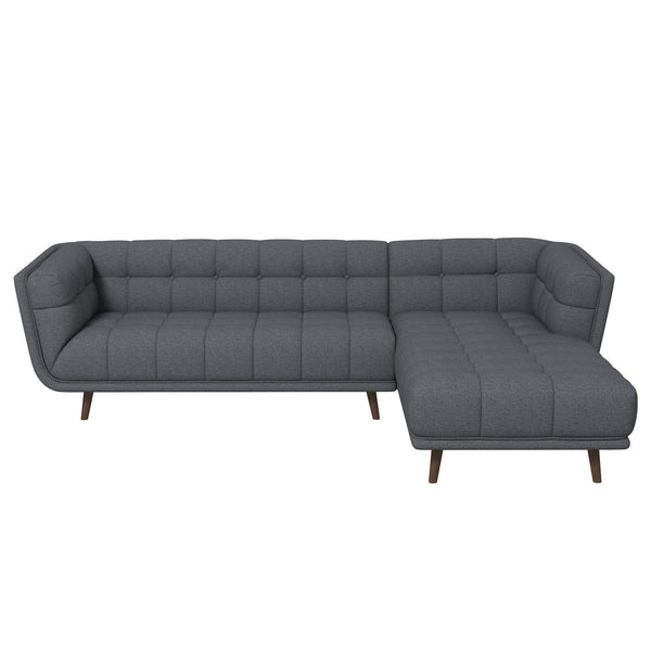English Elm Ashcroft Furniture - Addison Right Sectional Sofa - Stylish Ash Grey Fabric Design With Comfort & Durability For Living Rooms B183S00147