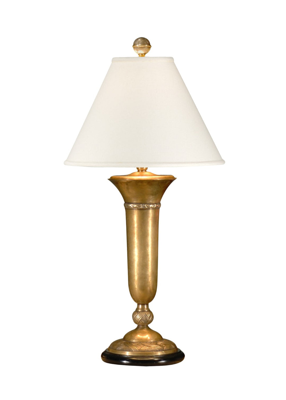 Wildwood Cedric Hand-Rubbed Patina Table Lamp In Solid Brass With Black Accents — 31" Tall, Timeless Accent Light 6195-2