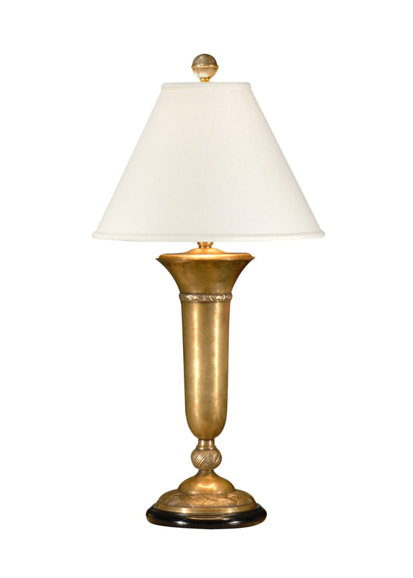 Wildwood Cedric Hand-Rubbed Patina Table Lamp In Solid Brass With Black Accents — 31" Tall, Timeless Accent Light 6195-2