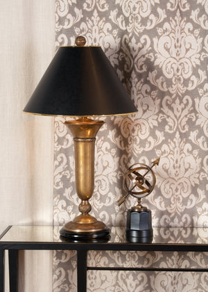 Wildwood Cedric Table Lamp With Hand-Rubbed Patina Brass & Black Accents — 31” Height, Timeless Ambient Light 6195
