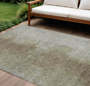 HomeRoots 5' X 8' Taupe and Beige Abstract Washable Area Rug - Versatile Indoor/Outdoor Decor for Every Space 619500