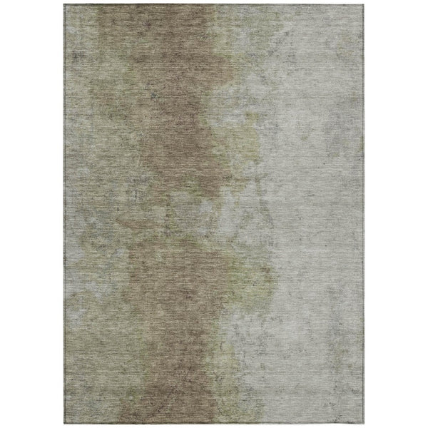 HomeRoots 5' X 8' Taupe and Beige Abstract Washable Area Rug - Versatile Indoor/Outdoor Decor for Every Space 619500