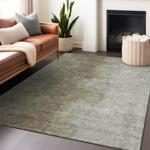 HomeRoots 5' X 8' Taupe and Beige Abstract Washable Area Rug - Versatile Indoor/Outdoor Decor for Every Space 619500