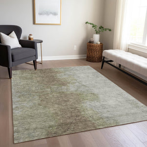 HomeRoots 5' X 8' Taupe and Beige Abstract Washable Area Rug - Versatile Indoor/Outdoor Decor for Every Space 619500