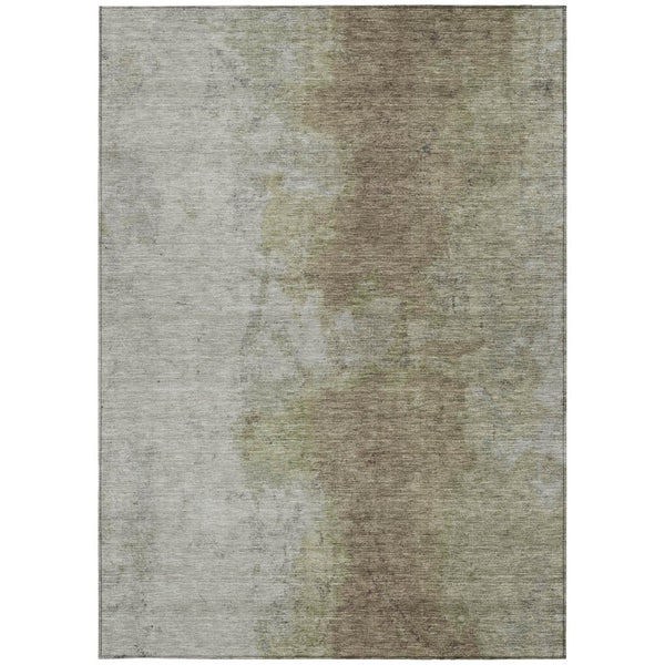 HomeRoots 9' X 12' Taupe and Beige Abstract Area Rug - Stylish, Washable, Durable for Indoor/Outdoor Use! 619503
