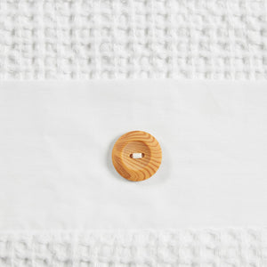 English Elm 3 Piece Cotton Waffle Weave Comforter Set Full/Queen with Decorative Wood Buttons OEKO-TEX Certified Comfort White 18.9 L x 12.6 W x 12.6 H B03597061