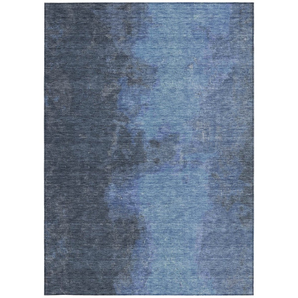 HomeRoots 10' Navy Blue and Gray Abstract Area Rug - Washable, Durable Indoor/Outdoor Design for Any Space 619534