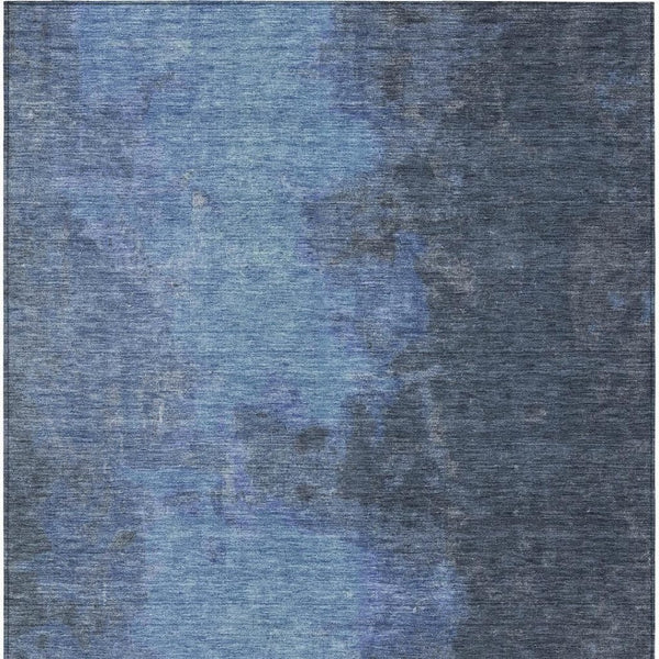 HomeRoots 10' Navy Blue and Gray Abstract Area Rug - Washable, Durable Indoor/Outdoor Design for Any Space 619534