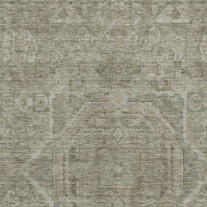 HomeRoots 5' X 8' Gray and Silver Medallion Area Rug - Washable, Indoor/Outdoor, Stain-Resistant, Durable Design 619548