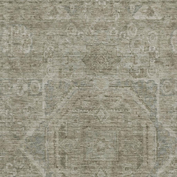 HomeRoots 5' X 8' Gray and Silver Medallion Area Rug - Washable, Indoor/Outdoor, Stain-Resistant, Durable Design 619548