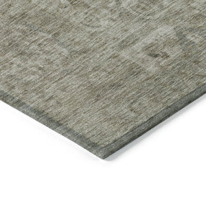 HomeRoots 8' Gray and Silver Round Medallion Rug - Washable Indoor/Outdoor Area Rug for All Spaces & Styles 619549