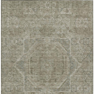 HomeRoots 8' X 10' Gray and Silver Medallion Area Rug - Washable, Durable, Stylish for Indoor & Outdoor Use 619550