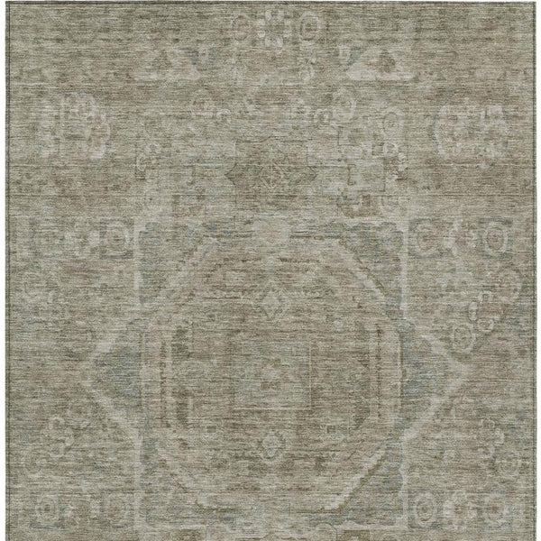 HomeRoots 8' X 10' Gray and Silver Medallion Area Rug - Washable, Durable, Stylish for Indoor & Outdoor Use 619550