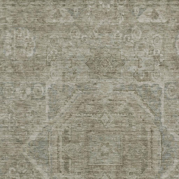 HomeRoots 9' X 12' Gray and Silver Medallion Area Rug - Stylish, Washable, Durable for Indoor and Outdoor Use 619551