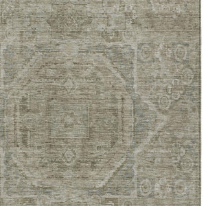 HomeRoots 10' Gray & Silver Medallion Area Rug - Washable, Durable, Versatile Indoor/Outdoor Design for Any Space 619552