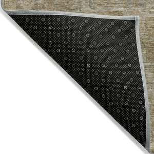 HomeRoots 5' X 8' Tan and Gray Medallion Rug - Durable, Washable, Versatile Indoor/Outdoor Area Accent for Your Home 619572