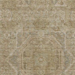 HomeRoots 9' X 12' Tan and Gray Medallion Area Rug - Washable, Durable, Versatile for Indoor & Outdoor Spaces 619575