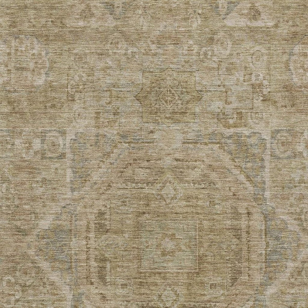 HomeRoots 9' X 12' Tan and Gray Medallion Area Rug - Washable, Durable, Versatile for Indoor & Outdoor Spaces 619575