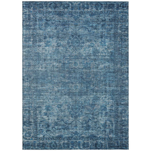 HomeRoots 5' X 8' Blue and Ivory Floral Medallion Area Rug - Washable, Durable, Stylish for Indoor & Outdoor Use 619584