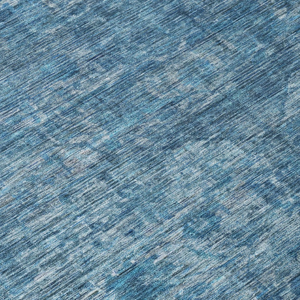 HomeRoots 8' Blue Floral Medallion Area Rug – Stylish, Durable, Washable for Indoor & Outdoor Spaces, 8ft Round 619585
