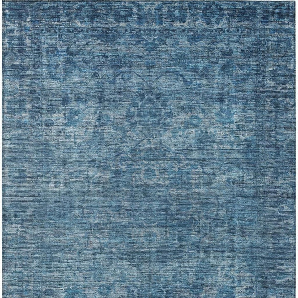 HomeRoots 8' X 10' Blue Floral Medallion Area Rug - Durable, Washable, Elegant for Indoor & Outdoor Spaces! 619586