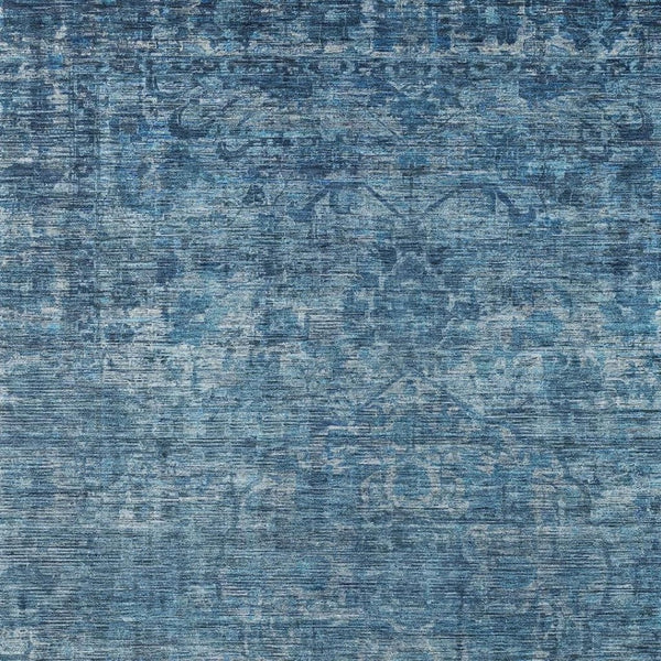 HomeRoots 10' Blue & Ivory Floral Medallion Rug - Stylish, Washable Indoor/Outdoor Area Rug for High Traffic Areas 619588