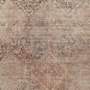 HomeRoots 5' X 8' Copper and Gray Geometric Area Rug - Stylish, Washable, Durable for Indoor & Outdoor Spaces 619620