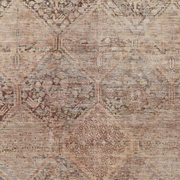 HomeRoots 5' X 8' Copper and Gray Geometric Area Rug - Stylish, Washable, Durable for Indoor & Outdoor Spaces 619620