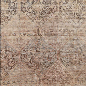 HomeRoots 9' Copper and Gray Geometric Area Rug - Washable, Durable, Indoor/Outdoor Perfect for High-Traffic Areas 619623