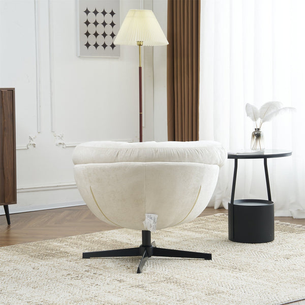 English Elm Christopher Knight Home® - Modern Chenille Office Chair 360° Swivel Accent Seat with Plush Upholstery, Compact Cozy Reading Spot Beige N817P207777B