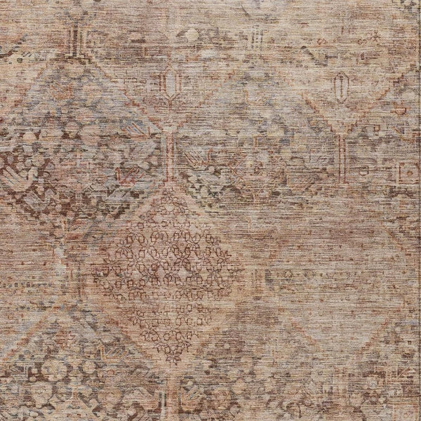 HomeRoots 10' Copper and Gray Geometric Washable Area Rug – Indoor/Outdoor Durable Design for High-Traffic Spaces 619624