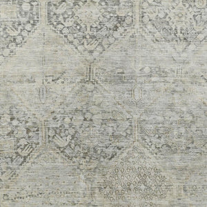 HomeRoots 5' X 8' Stylish Pewter and Silver Geometric Area Rug - Durable, Washable for Indoor & Outdoor Use 619632