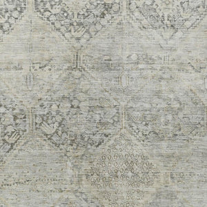 HomeRoots 8' X 10' Stylish Pewter & Silver Geometric Area Rug – Washable, Durable, Perfect for Indoors & Outdoors! 619634